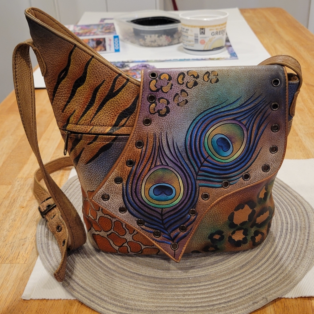 🦚EUC~ 🔥HOT DEAL🔥 ANUSCHKA PEACOCK CROSSBODY BAG